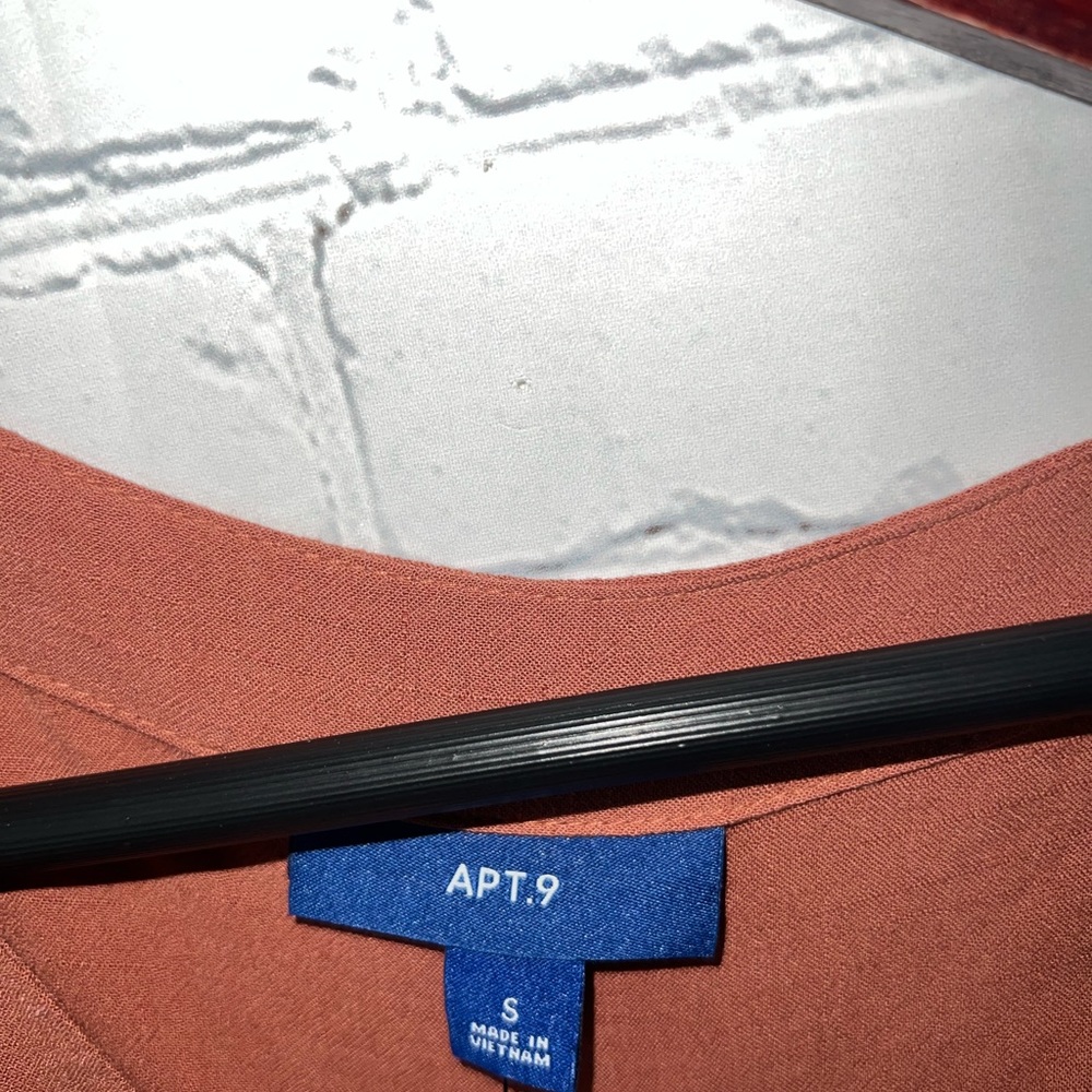 BRAND NWT Apt. 9 Dark Orange Long Romper size S - Picture 11 of 16